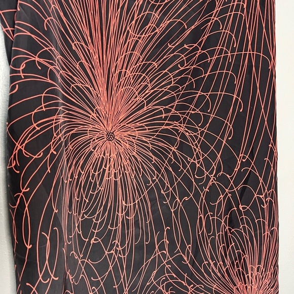 Halogen Gray & Coral Floral Sleeveless lightweight Shift Dress - Picture 4 of 7